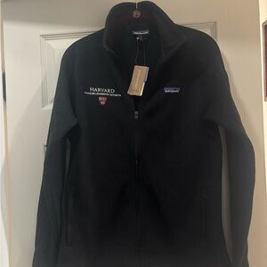 Patagonia Black Fleece Jacket with Harvard Logo